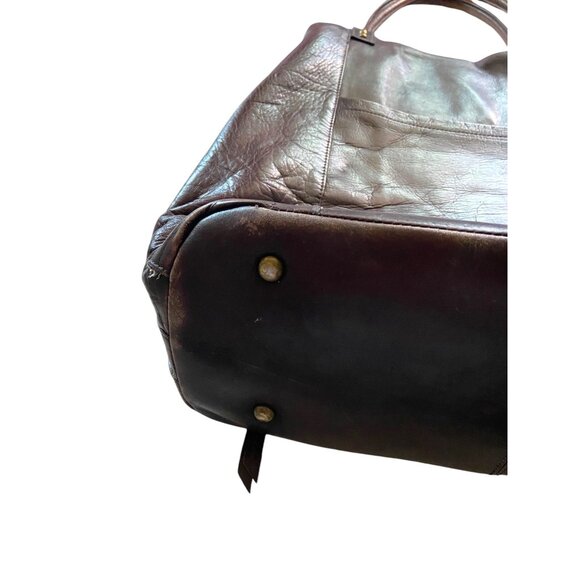 Solo Executive 16” Leather Bucket Tote Espresso One Size Travel Minimalist Large - Picture 10 of 16